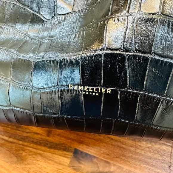 NWOT - Demellier London New York Tote in Black Crocodile-Embossed Leather - Picture 2 of 16